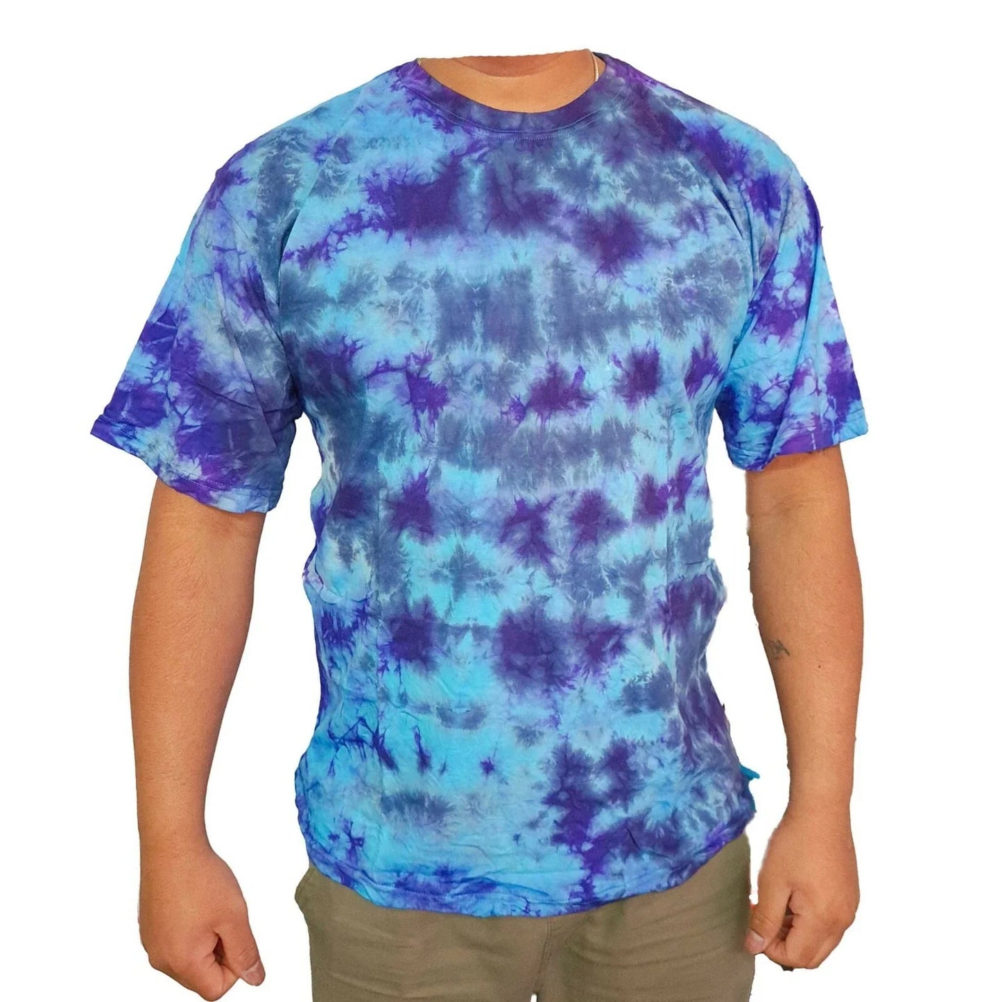 Tie Dye Blue T Shirt Hippie Boho Festival Funky Groovy Colourful Trippy Fun Unisex T-shirt, Sweatshirt, Hoodie, Long Sleeve Tee - T-Shirt, Sweatshirt, Hoodie