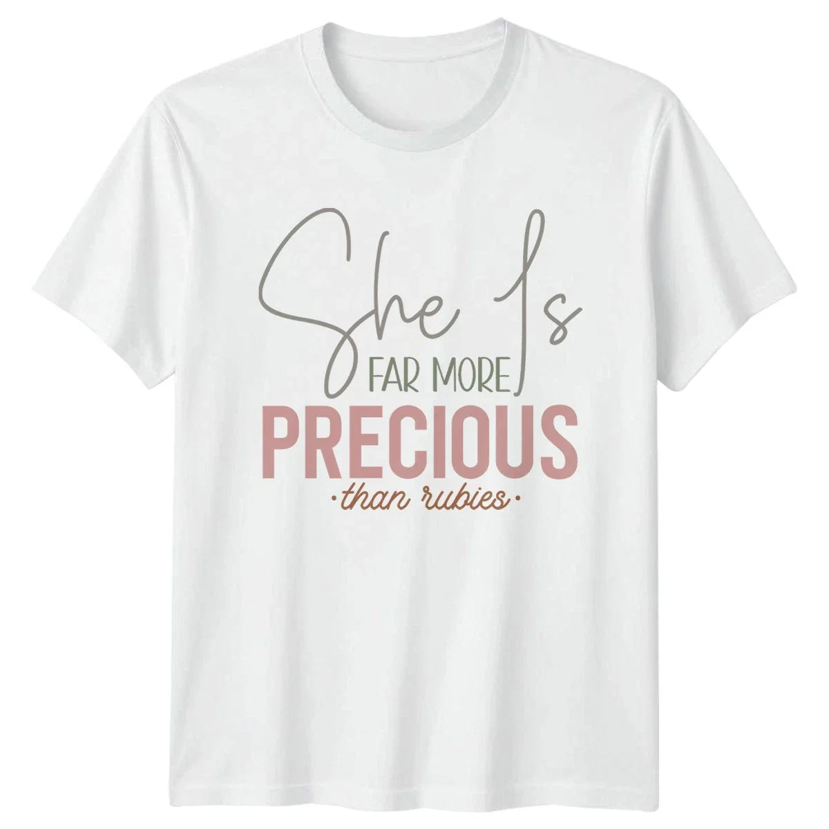She Is Far More Precious Womens T-Shirt Biblical Faith Mothers Day Gift Unisex T-shirt, Sweatshirt, Hoodie, Long Sleeve Tee - T-Shirt, Sweatshirt, Hoodie