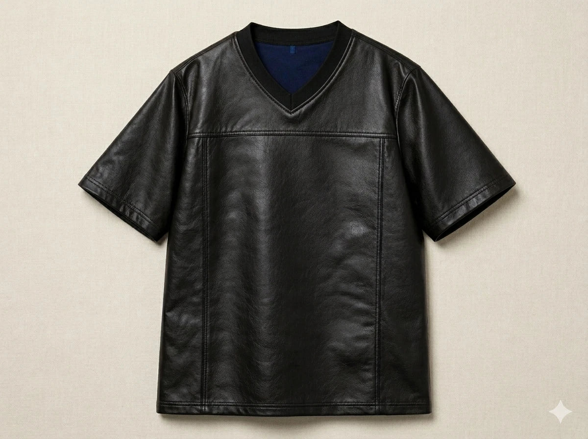Custom Men’s Faux Leather Basketball Shirt | Sports Jersey Tee basketball jersey product view 1
