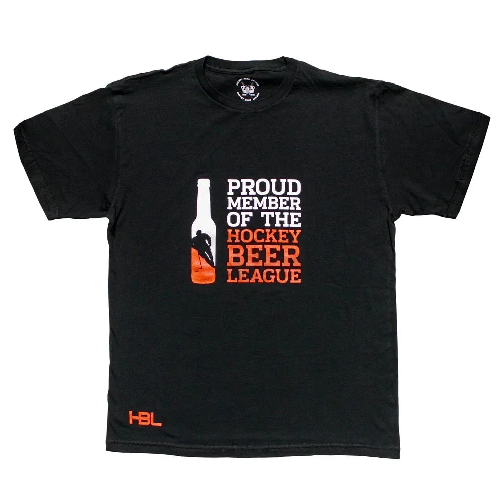 Hockey Beer League Proud Member Black, New - Adult & Kids T-Shirts, Sweatshirts & Hoodies apparel design preview 1