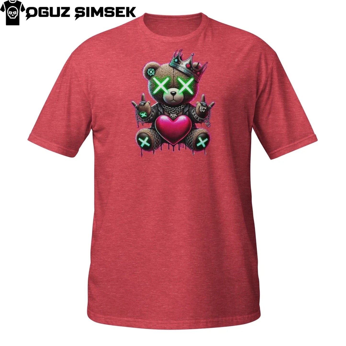 Gangster Love Teddy Shirt  Neon Streetwear Heart Bear Graphic Tee Unisex T-shirt, Sweatshirt, Hoodie, Long Sleeve Tee - T-Shirt, Sweatshirt, Hoodie