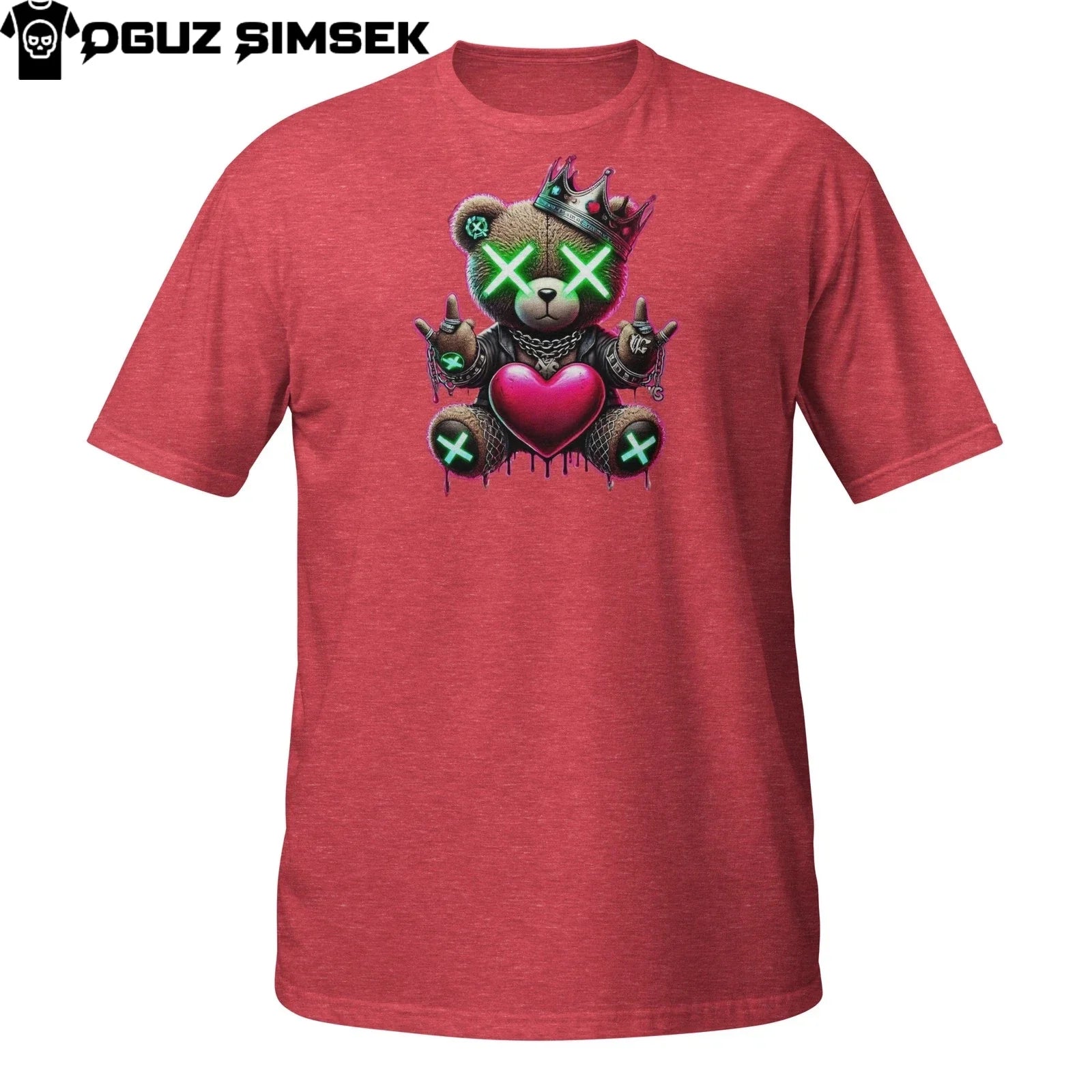 Gangster Love Teddy Shirt  Neon Streetwear Heart Bear Graphic Tee Unisex T-shirt, Sweatshirt, Hoodie, Long Sleeve Tee - T-Shirt, Sweatshirt, Hoodie
