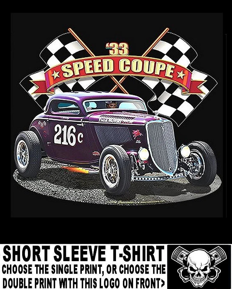 Old School Chopped 1933 Purple Speed Coupe Bonneville Hot Rod Skull T-shirt AB1 Unisex T-shirt, Sweatshirt, Hoodie, Long Sleeve Tee - T-Shirt, Sweatshirt, Hoodie