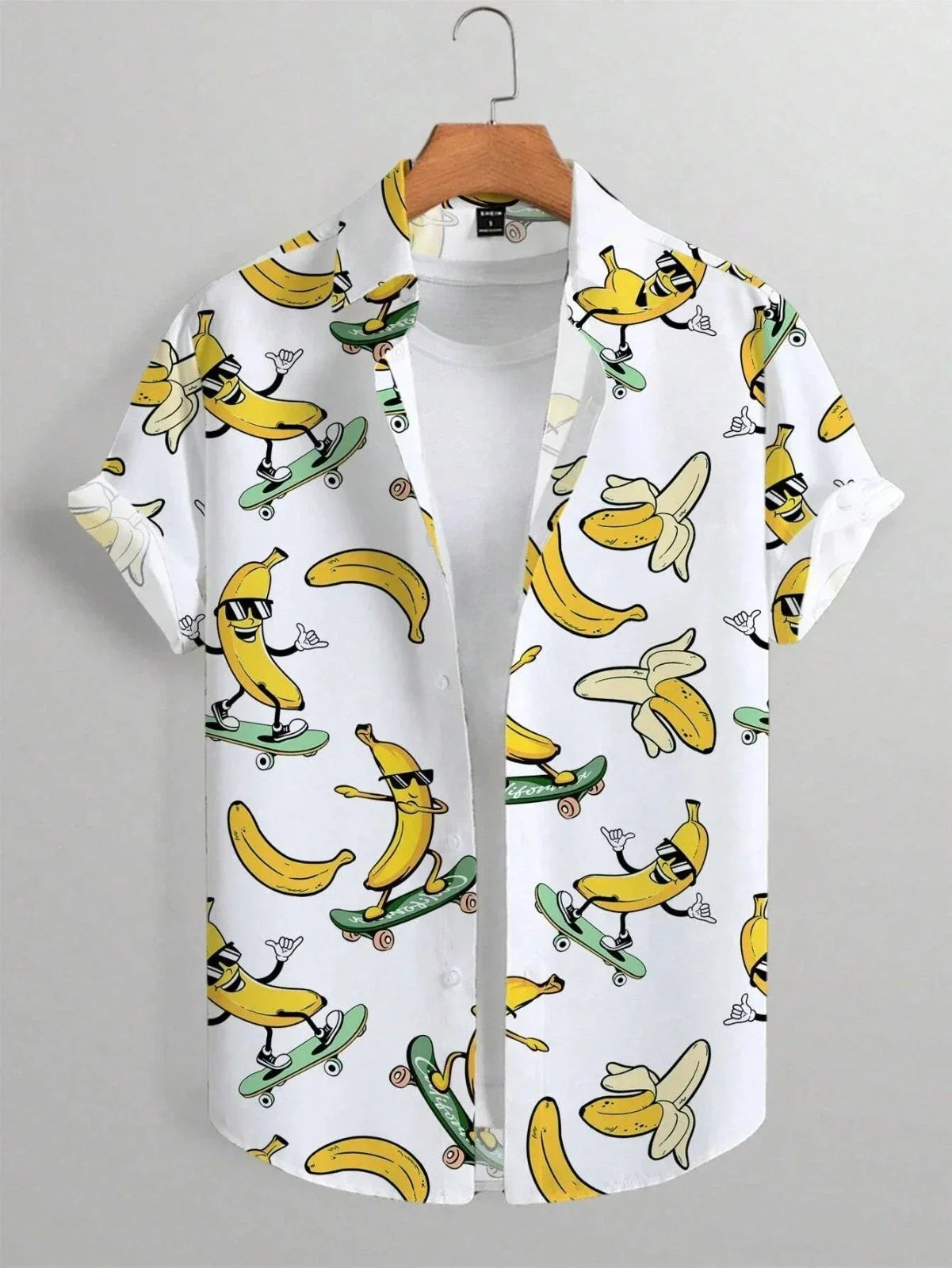 Mens Button Down Shirts Funny Banana Printed Hawaiian Tops Novelty Summer Gifts Unisex T-shirt, Sweatshirt, Hoodie, Long Sleeve Tee - T-Shirt, Sweatshirt, Hoodie