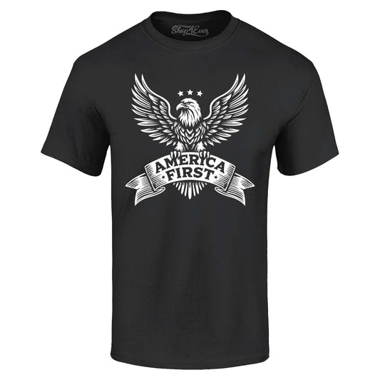 America First Eagle T-shirt United States of America Patriotic Shirt Unisex T-shirt, Sweatshirt, Hoodie, Long Sleeve Tee - T-Shirt, Sweatshirt, Hoodie