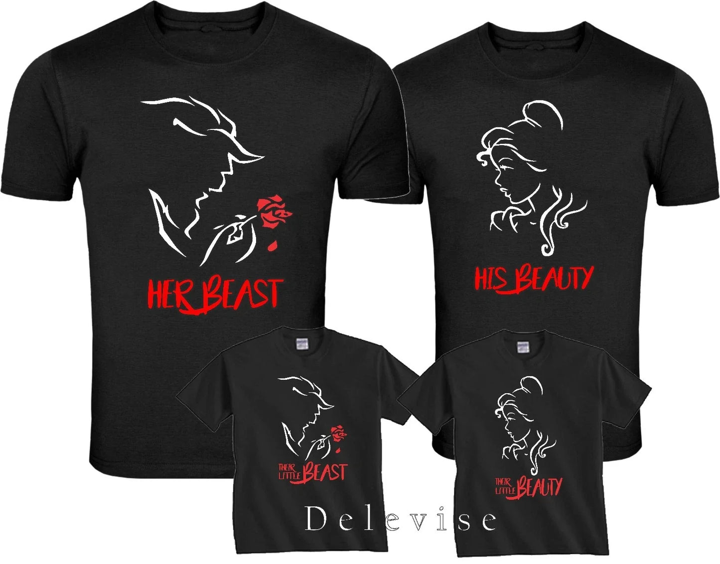 His Beauty and Her Beast Family matching funny cute T-Shirts Unisex T-shirt, Sweatshirt, Hoodie, Long Sleeve Tee - T-Shirt, Sweatshirt, Hoodie