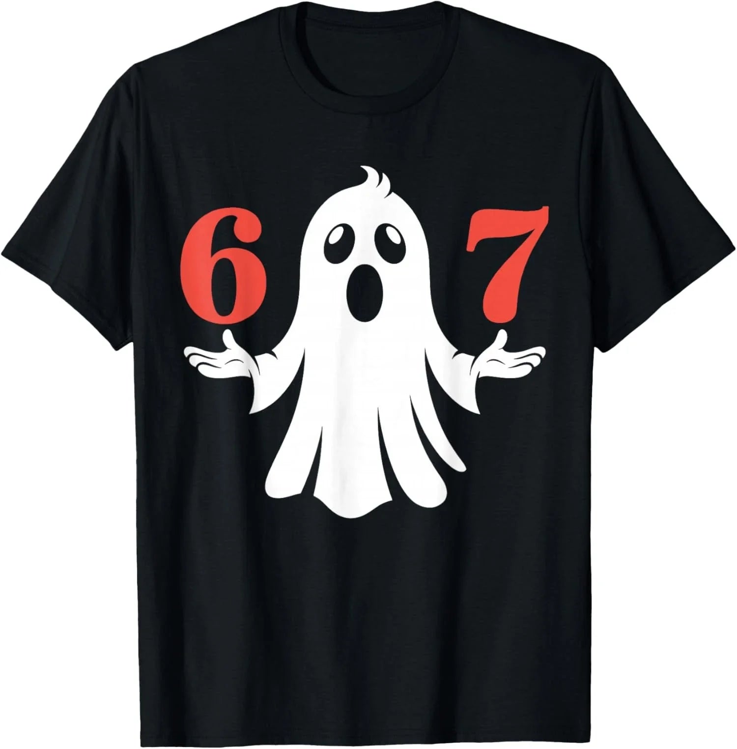 Six Seven Meme 6 7 Halloween Ghost Costume Unisex T-Shirt Unisex T-shirt, Sweatshirt, Hoodie, Long Sleeve Tee - T-Shirt, Sweatshirt, Hoodie