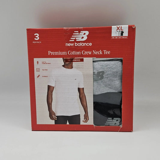 3 Pack NEW BALANCE Mens S M L XL White Gray Black Crew Neck Cotton Logo T Shirts Unisex T-shirt, Sweatshirt, Hoodie, Long Sleeve Tee - T-Shirt, Sweatshirt, Hoodie