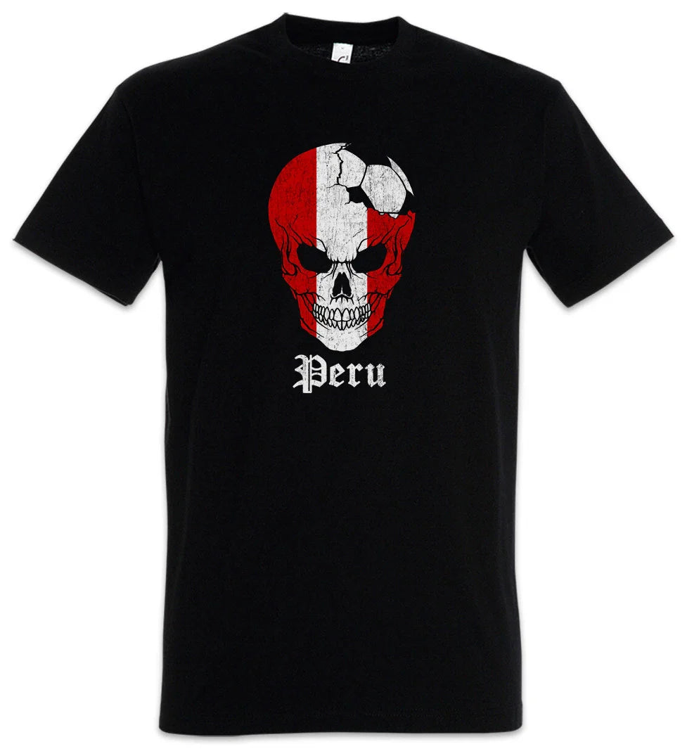 Peru Football Skull I T-Shirt peruvian Soccer Flag Banner World Championship Unisex T-shirt, Sweatshirt, Hoodie, Long Sleeve Tee - T-Shirt, Sweatshirt, Hoodie