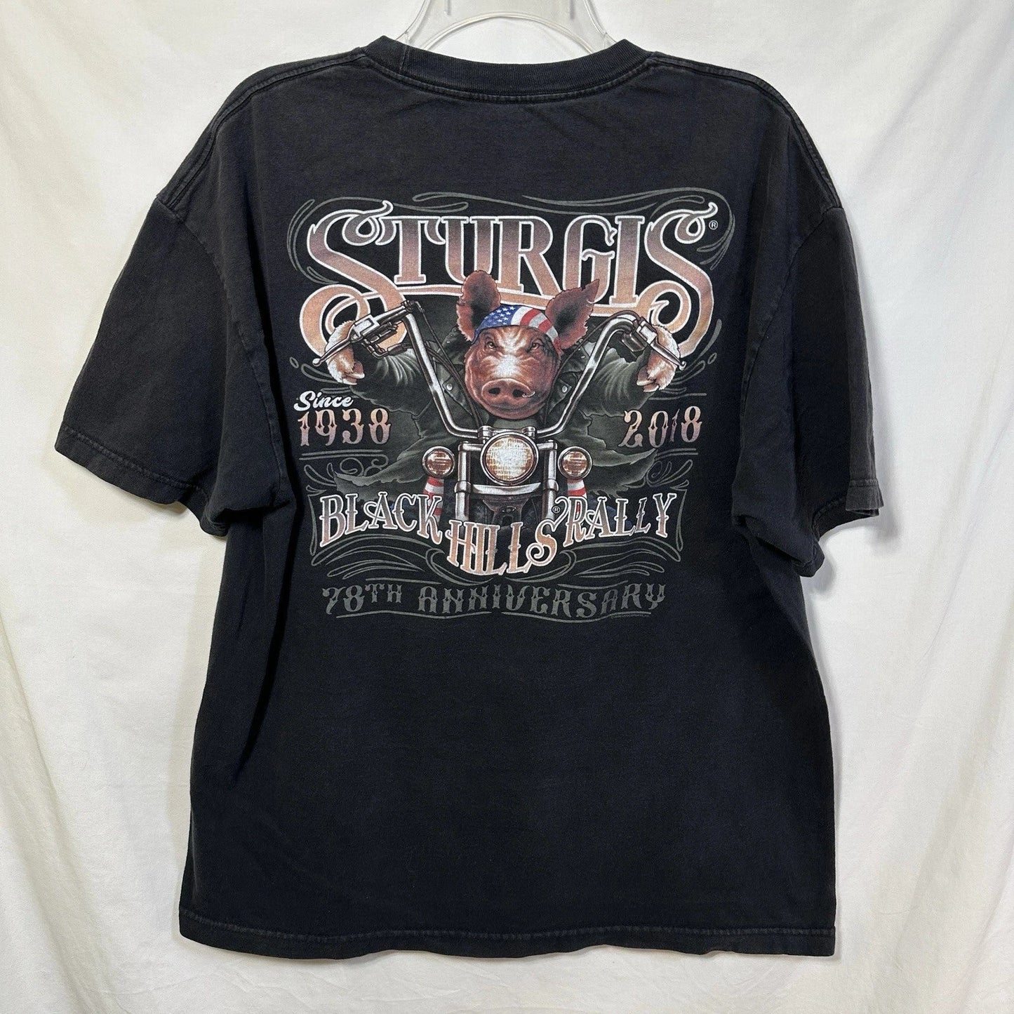 Sturgis 2018 Black Hills Rally XL Biker T-Shirt Hog Motorcycle Americana Pig 78 Unisex T-shirt, Sweatshirt, Hoodie, Long Sleeve Tee - T-Shirt, Sweatshirt, Hoodie