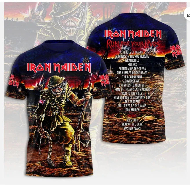 Iron 1Maiden 3D Apparel 2026 Tour Run For Your Lives Shirt Unisex S-3XL Unisex T-shirt, Sweatshirt, Hoodie, Long Sleeve Tee - T-Shirt, Sweatshirt, Hoodie
