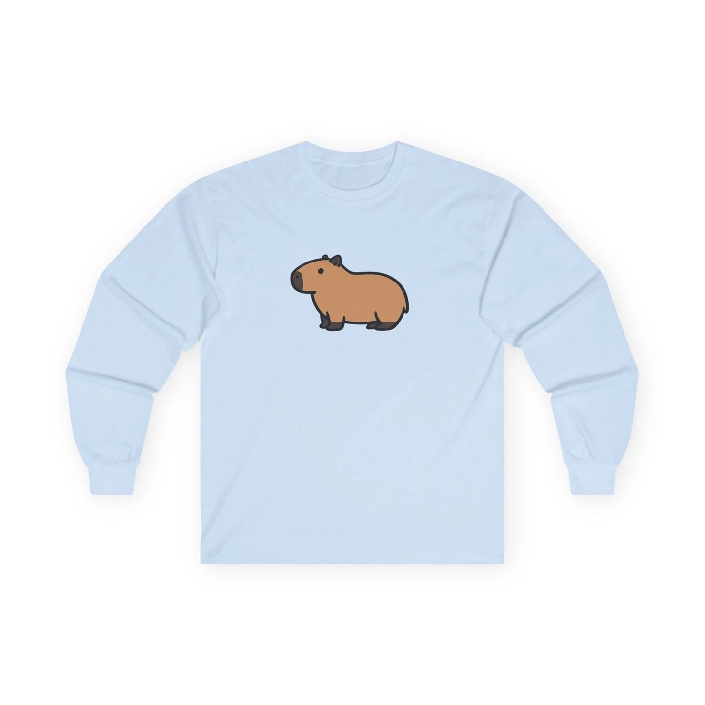 Cute Capybara Illustration Long Sleeve Tee | Minimal Animal Shirt Unisex T-shirt, Sweatshirt, Hoodie, Long Sleeve Tee - T-Shirt, Sweatshirt, Hoodie