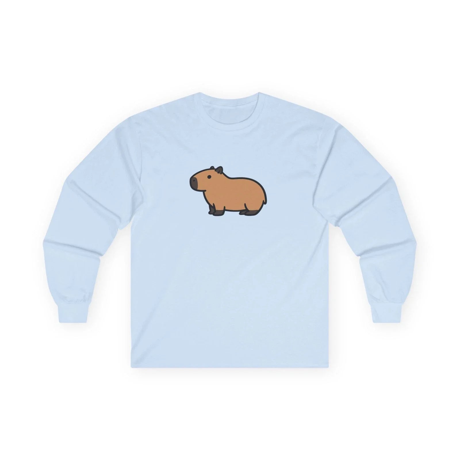 Cute Capybara Illustration Long Sleeve Tee | Minimal Animal Shirt Unisex T-shirt, Sweatshirt, Hoodie, Long Sleeve Tee - T-Shirt, Sweatshirt, Hoodie