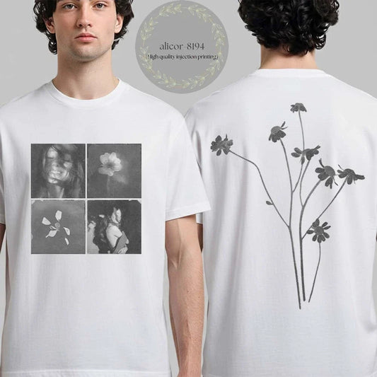 Ariana Grande Petal Album Merch Title Photo With Floral T-Shirt Unisex T-shirt, Sweatshirt, Hoodie, Long Sleeve Tee - T-Shirt, Sweatshirt, Hoodie