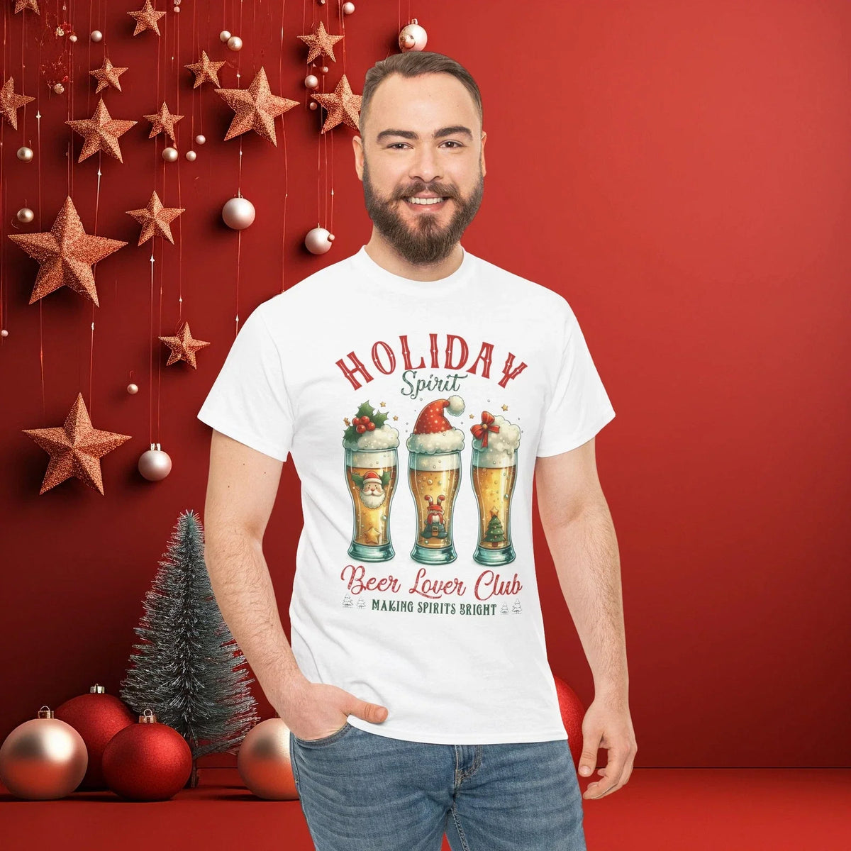 Holiday Spirit Beer Lover Club Christmas Funny - Adult & Kids T-Shirts, Sweatshirts & Hoodies apparel design preview 1