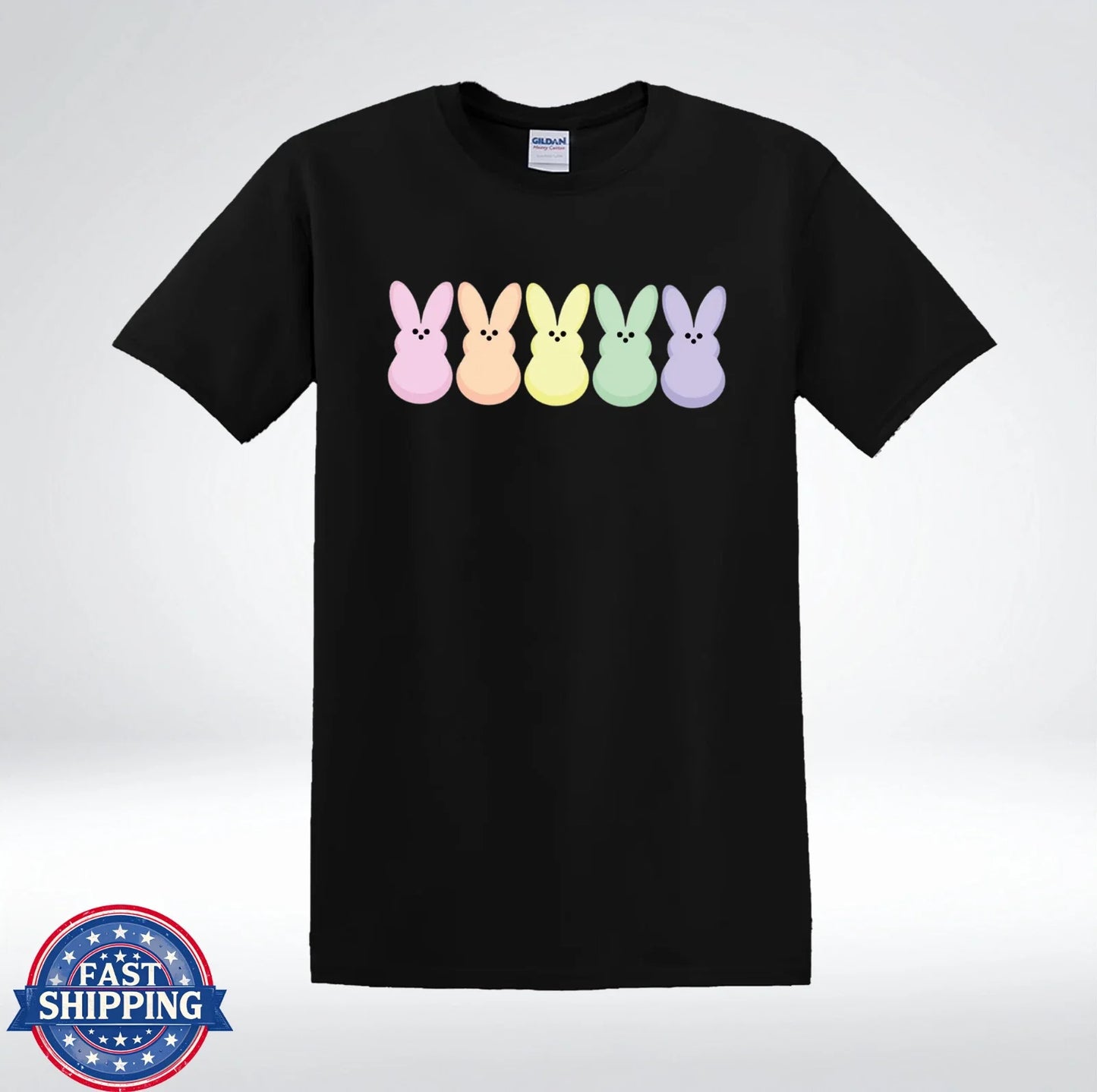 Cute Pastel Bunny Rabbits Graphic Easter Kawaii Aesthetic Gift T-Shirt Unisex T-shirt, Sweatshirt, Hoodie, Long Sleeve Tee - T-Shirt, Sweatshirt, Hoodie