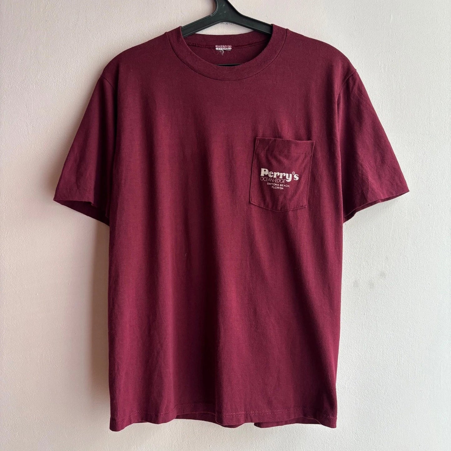 Vintage 80s Perrys Ocean Edge Daytona Beach Florida Pocket T Shirt USA L Unisex T-shirt, Sweatshirt, Hoodie, Long Sleeve Tee - T-Shirt, Sweatshirt, Hoodie