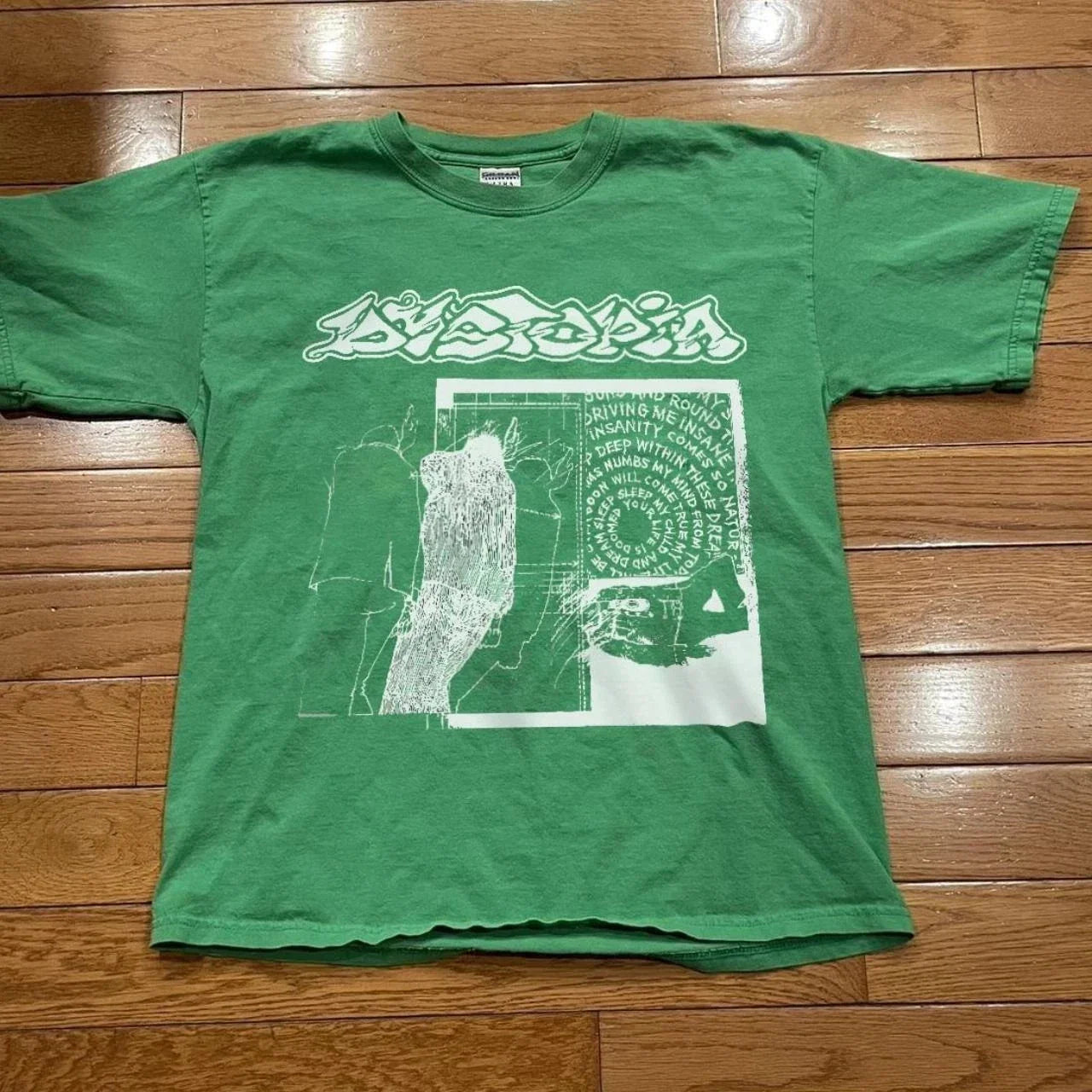 Dystopia band Rare design Green short sleeve Unisex T shirt vtg S-5XL Unisex T-shirt, Sweatshirt, Hoodie, Long Sleeve Tee - T-Shirt, Sweatshirt, Hoodie