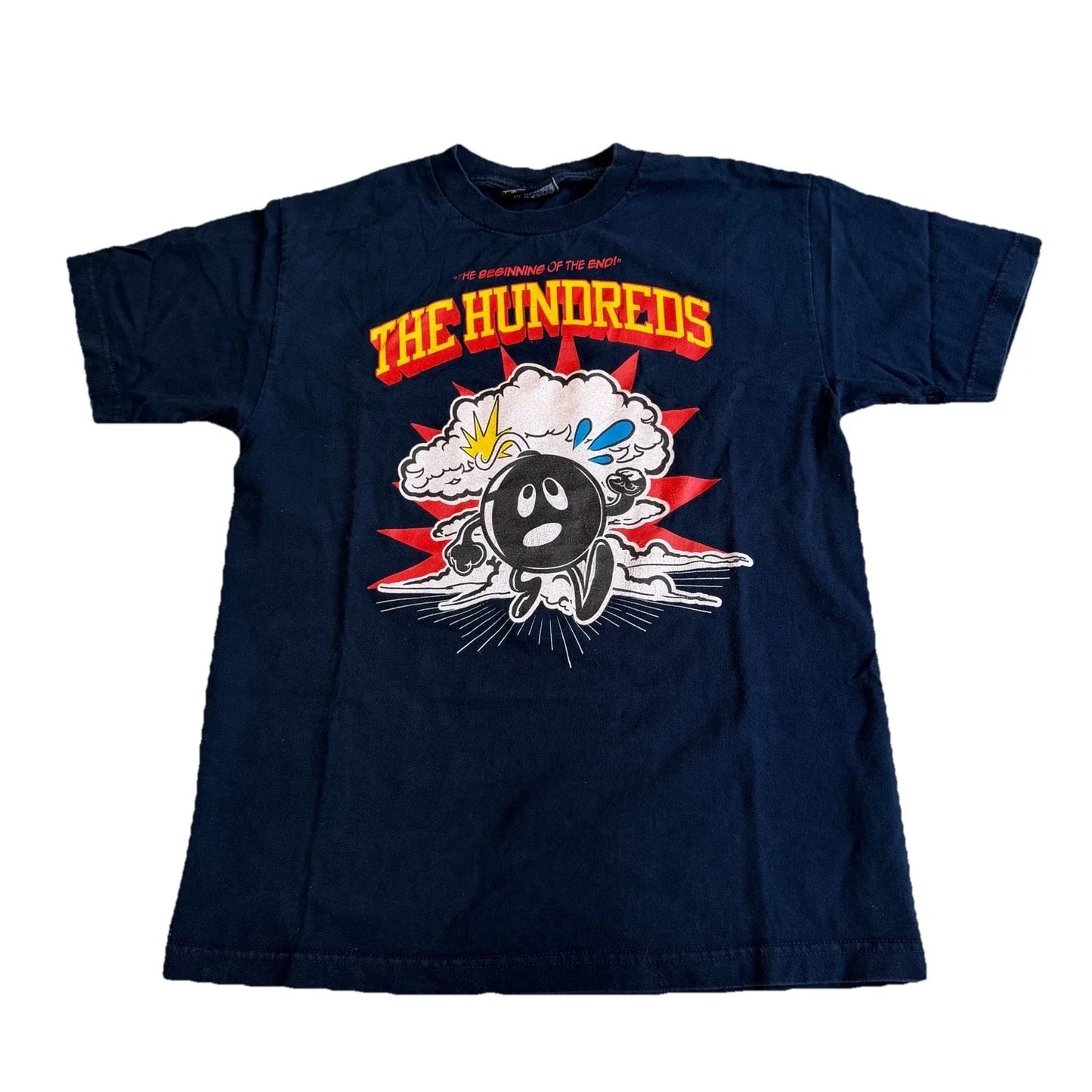 Y2K The Hundreds the Beginning Of The End Bomb Shirt Navy Blue Sz M Skateboard Unisex T-shirt, Sweatshirt, Hoodie, Long Sleeve Tee - T-Shirt, Sweatshirt, Hoodie