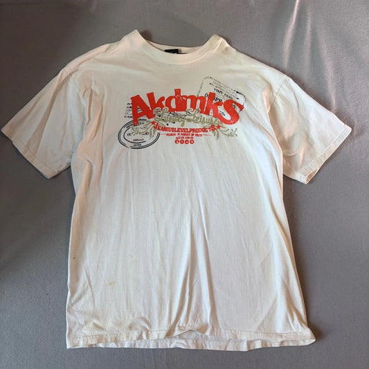 Akademiks Jeanius Level Products White Graphic T-Shirt Mens XXL Y2K Streetwear Unisex T-shirt, Sweatshirt, Hoodie, Long Sleeve Tee - T-Shirt, Sweatshirt, Hoodie