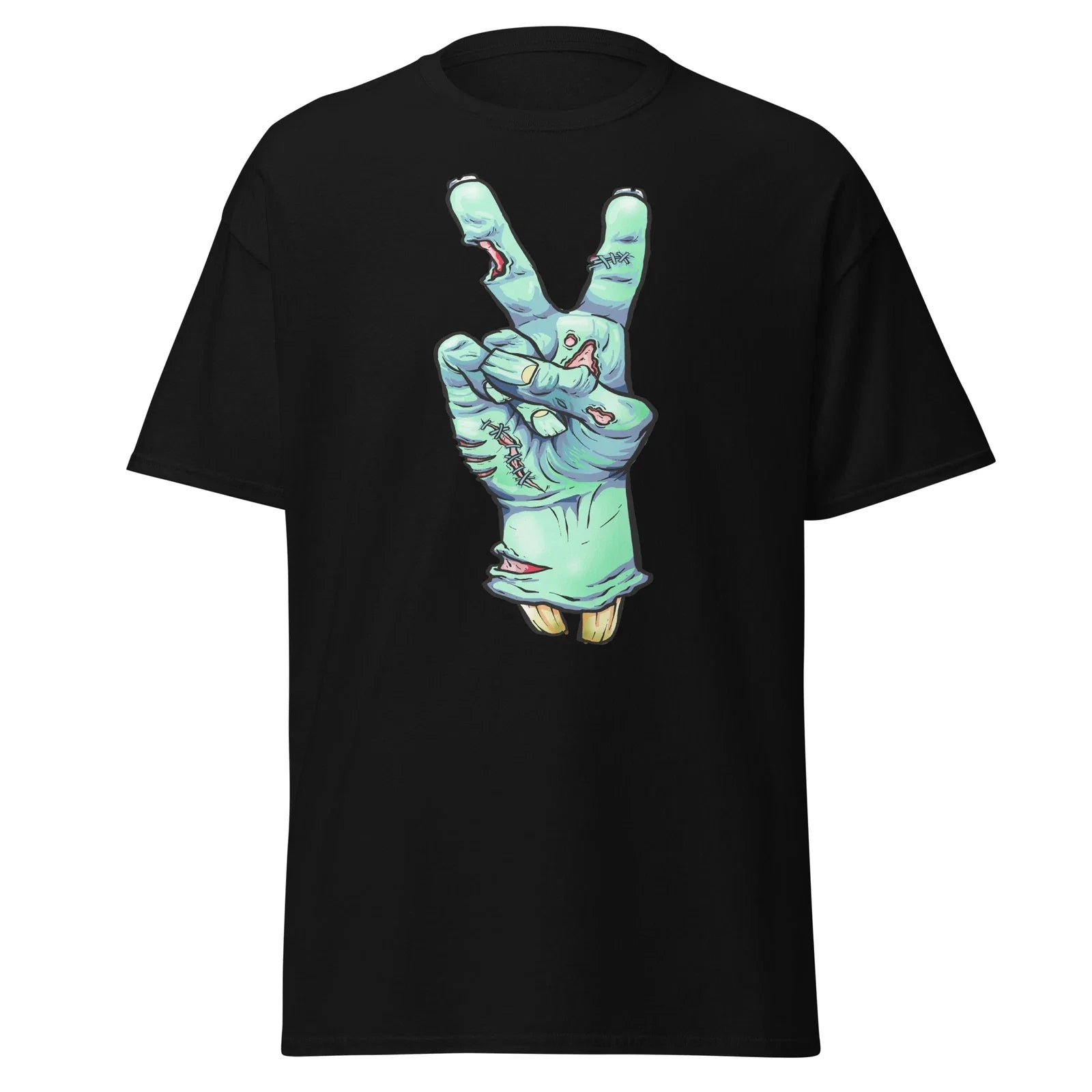 peace and love zombie hand fun art awesome graphic trendy Men's classic tee Unisex T-shirt, Sweatshirt, Hoodie, Long Sleeve Tee - T-Shirt, Sweatshirt, Hoodie