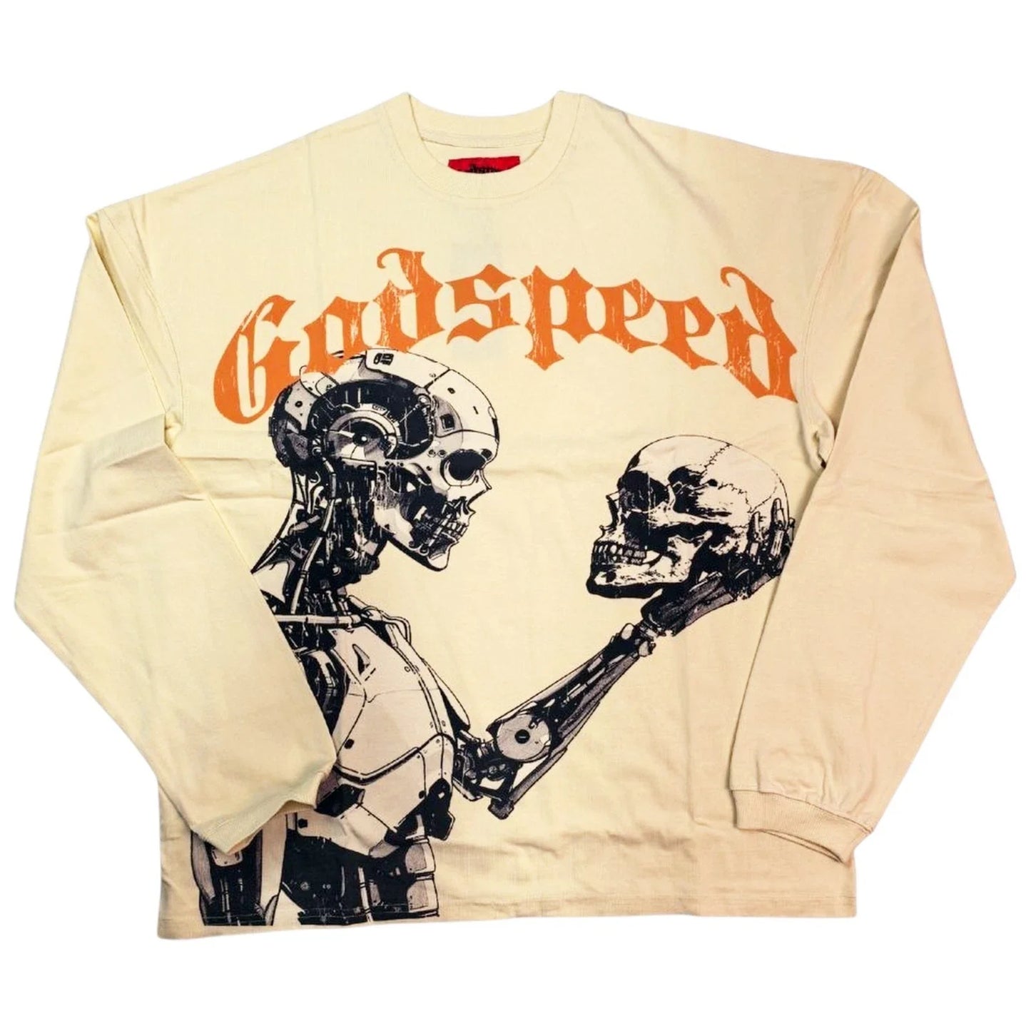 Godspeed Mankind vs AI Long Sleeve T-Shirt Bone Unisex T-shirt, Sweatshirt, Hoodie, Long Sleeve Tee - T-Shirt, Sweatshirt, Hoodie