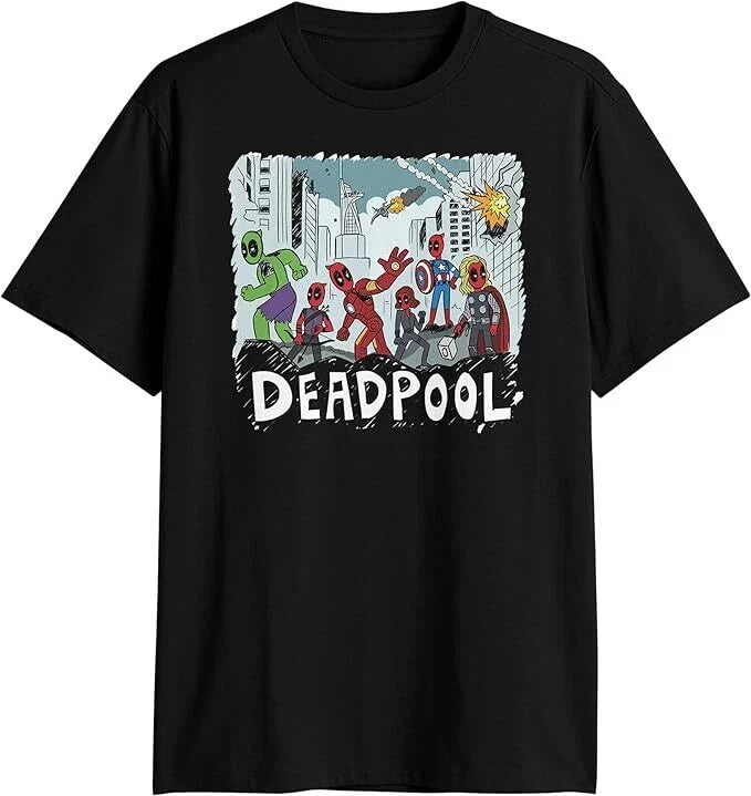 Deadpool Mens T-Shirt - Deadpool is all the Avengers Cartoon Sketch Image Unisex T-shirt, Sweatshirt, Hoodie, Long Sleeve Tee - T-Shirt, Sweatshirt, Hoodie