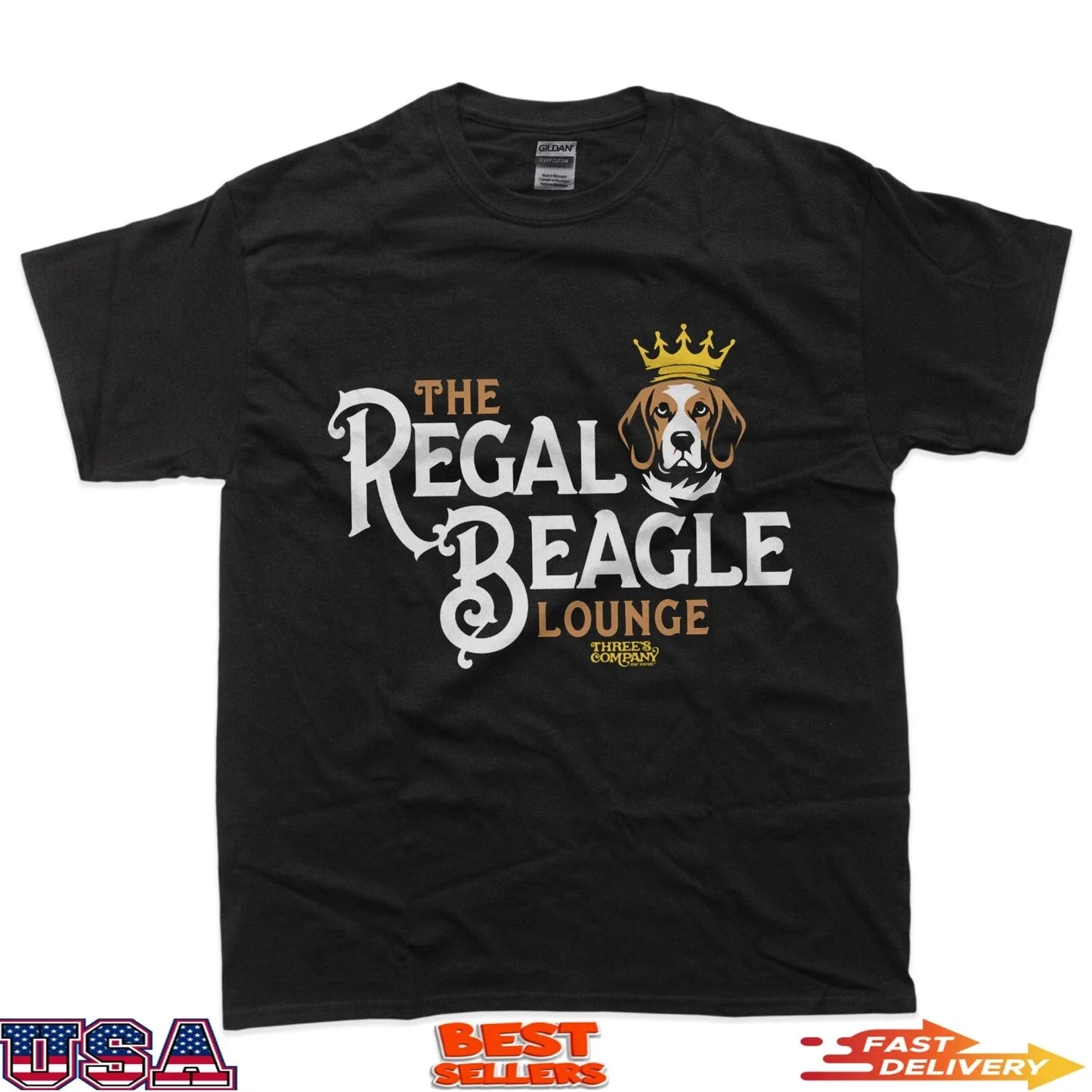 The Regal Beagle Pub Three's Company Retro Dog Crown T-Shirt Unisex T-shirt, Sweatshirt, Hoodie, Long Sleeve Tee - T-Shirt, Sweatshirt, Hoodie