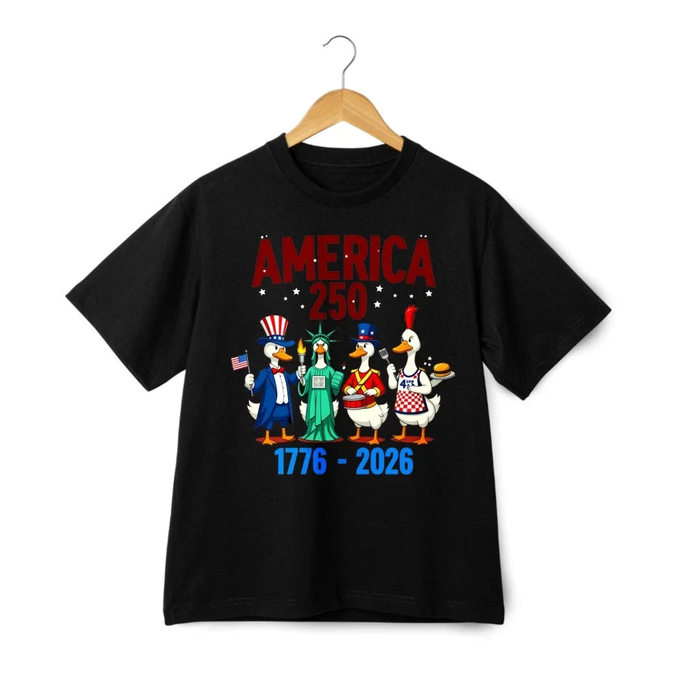 Vintage America 250 Patriotic Ducks T-Shirt Unisex 4th of July Funny Gift Tee Unisex T-shirt, Sweatshirt, Hoodie, Long Sleeve Tee - T-Shirt, Sweatshirt, Hoodie