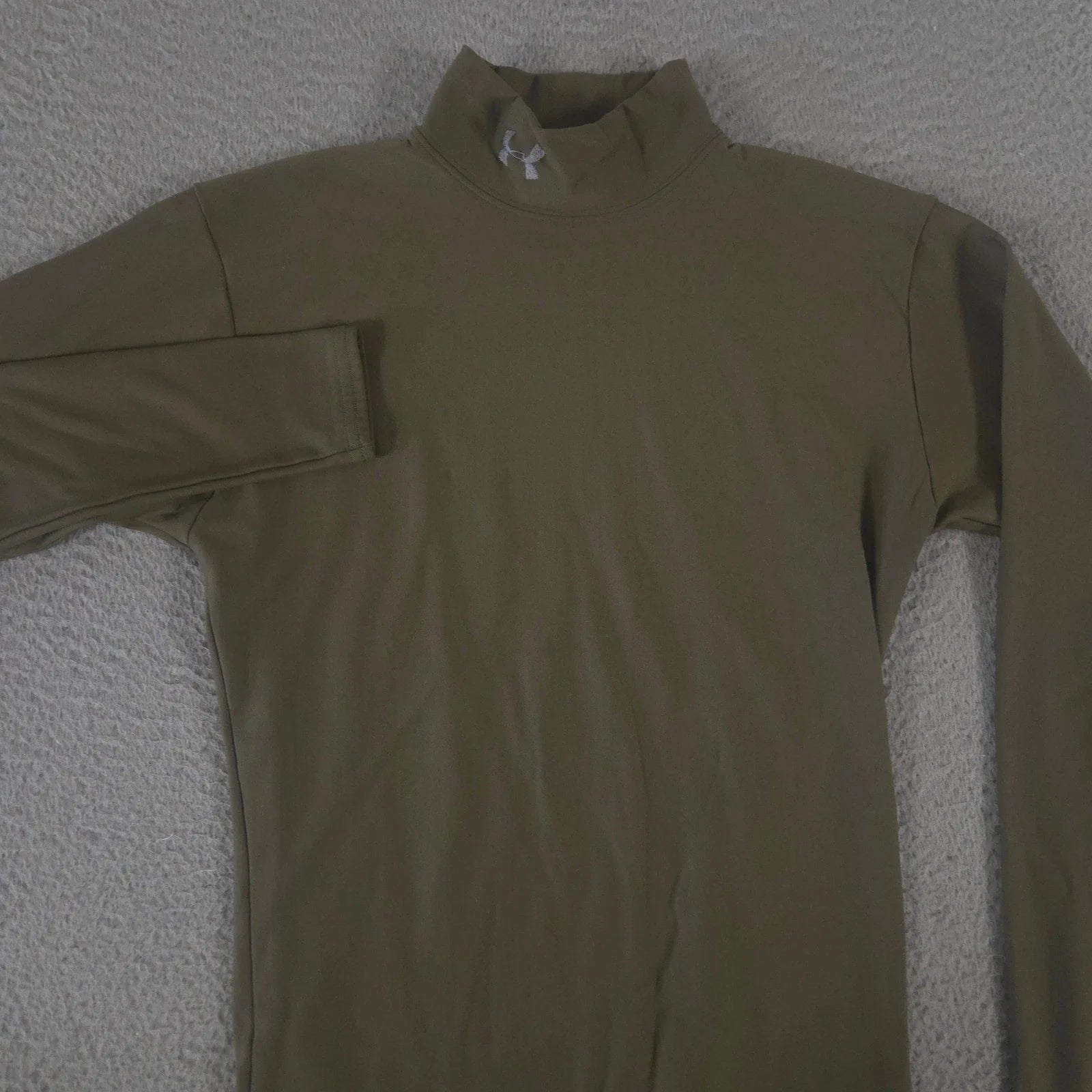 VINTAGE Under Armour Shirt Mens M Olive ColdGear Compression Mock Neck Y2K Unisex T-shirt, Sweatshirt, Hoodie, Long Sleeve Tee - T-Shirt, Sweatshirt, Hoodie