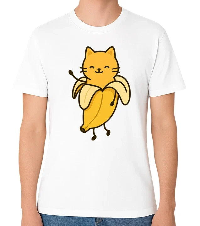 Cute Banana Cat T-Shirt Funny Kawaii Kitty Graphic Tee Cat Lover Gift Unisex T-shirt, Sweatshirt, Hoodie, Long Sleeve Tee - T-Shirt, Sweatshirt, Hoodie