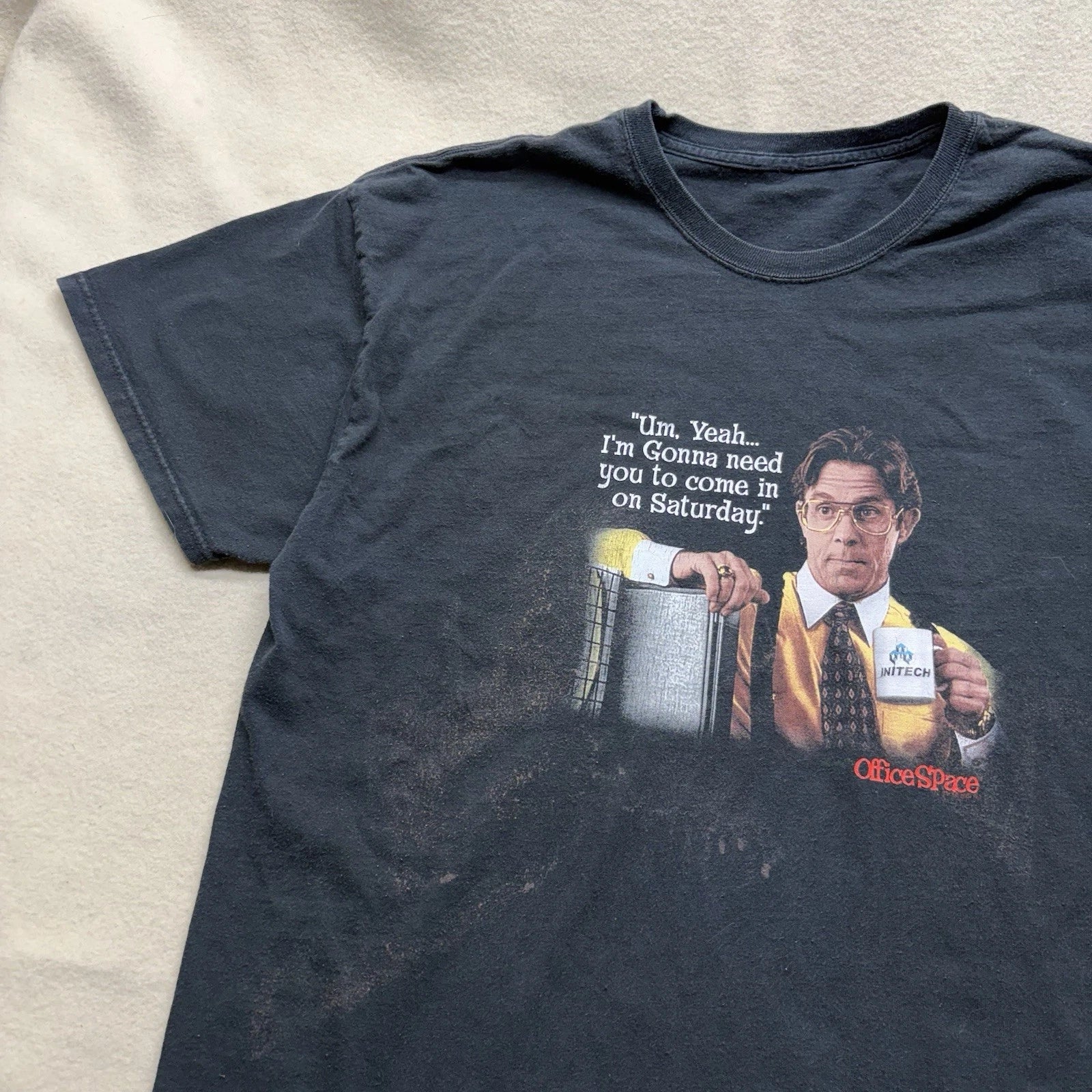 Vintage 2004 Office Space Movie Promo Black XL Tee Shirt Unisex T-shirt, Sweatshirt, Hoodie, Long Sleeve Tee - T-Shirt, Sweatshirt, Hoodie