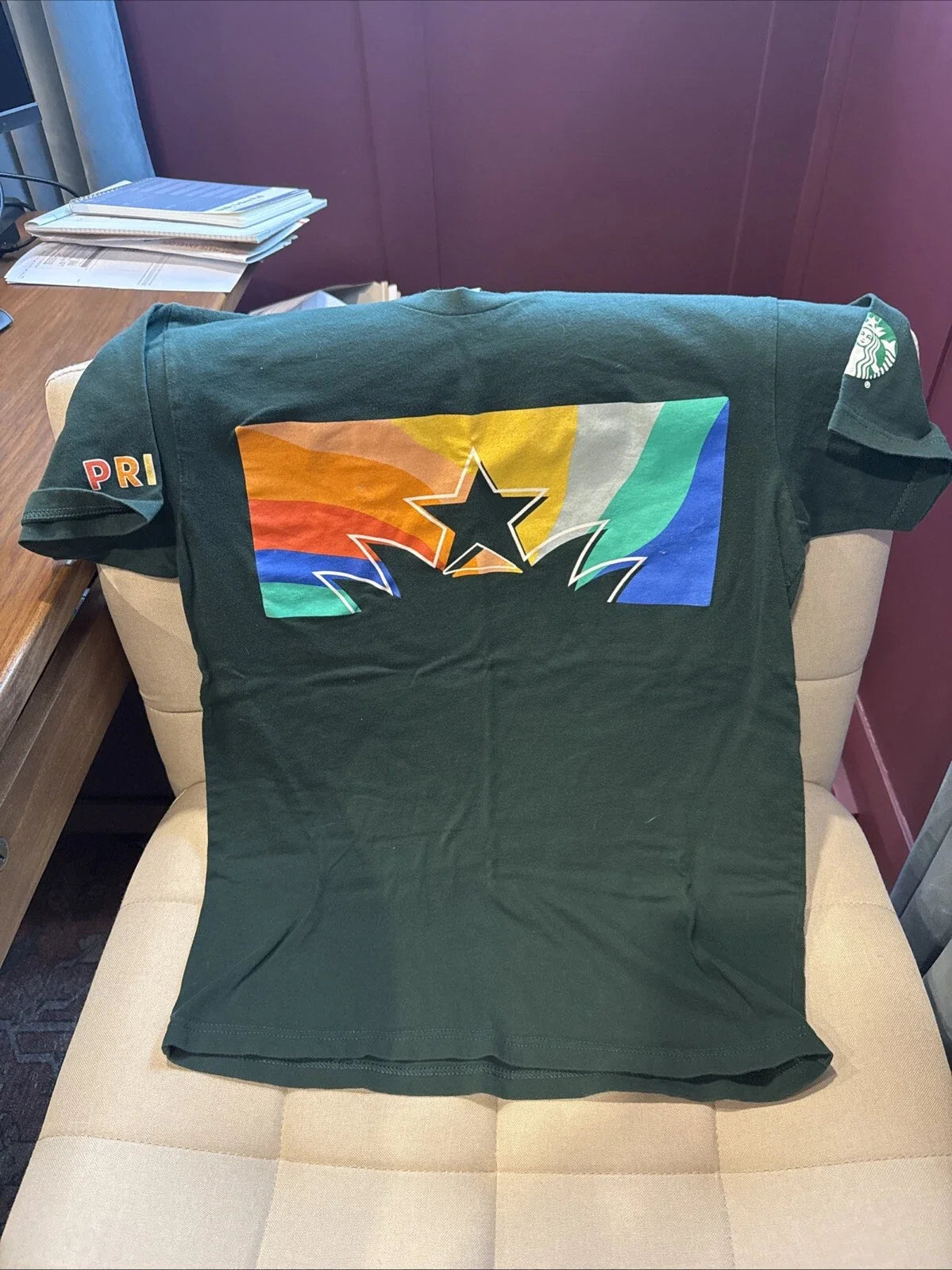 STARBUCKS Pride Employee Green Medium M Unisex T-shirt Love Flag Partner Unisex T-shirt, Sweatshirt, Hoodie, Long Sleeve Tee - T-Shirt, Sweatshirt, Hoodie