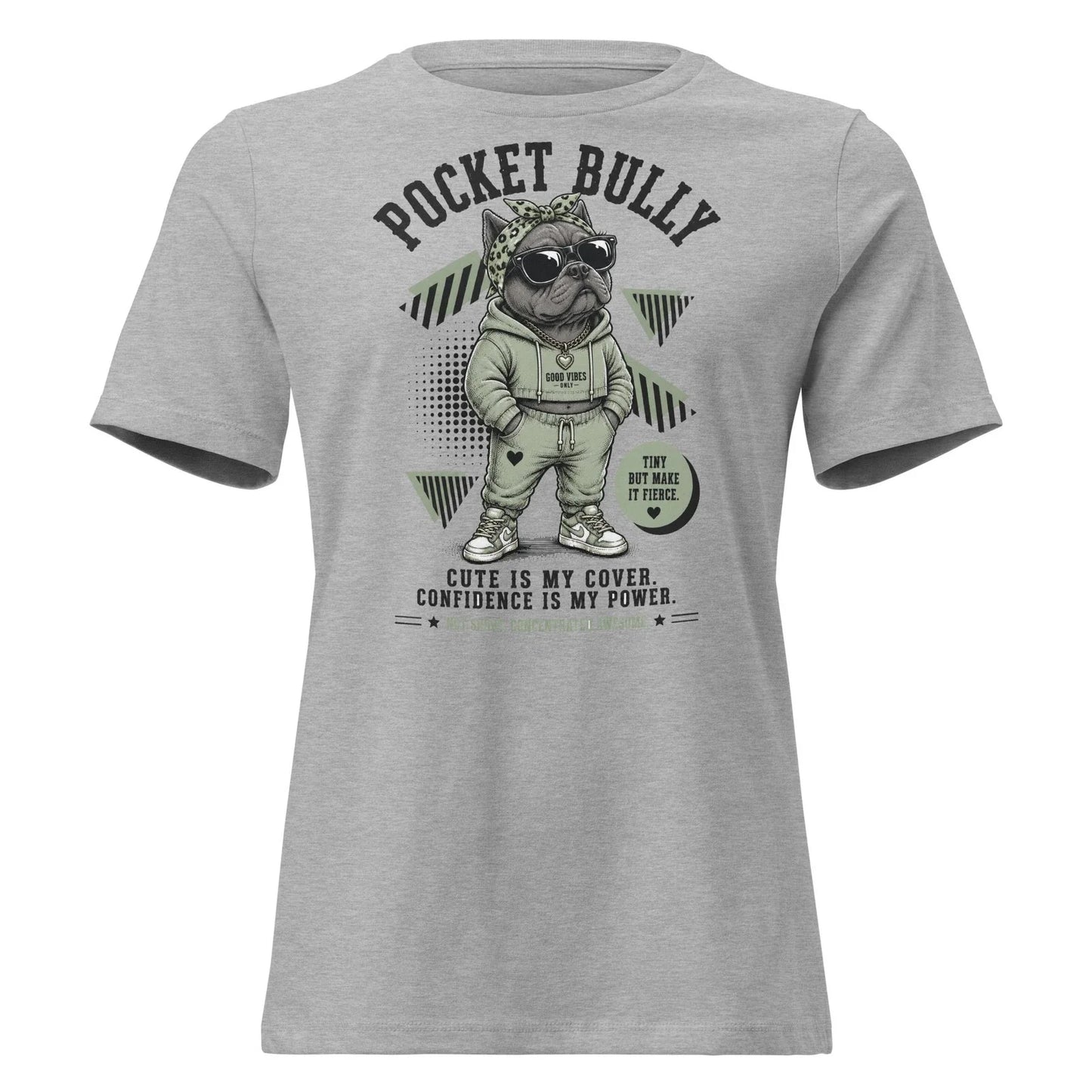 Cute Pocket Bully good vibes T Shirt Funny Dog Mom Gift Women's Tee Unisex T-shirt, Sweatshirt, Hoodie, Long Sleeve Tee - T-Shirt, Sweatshirt, Hoodie