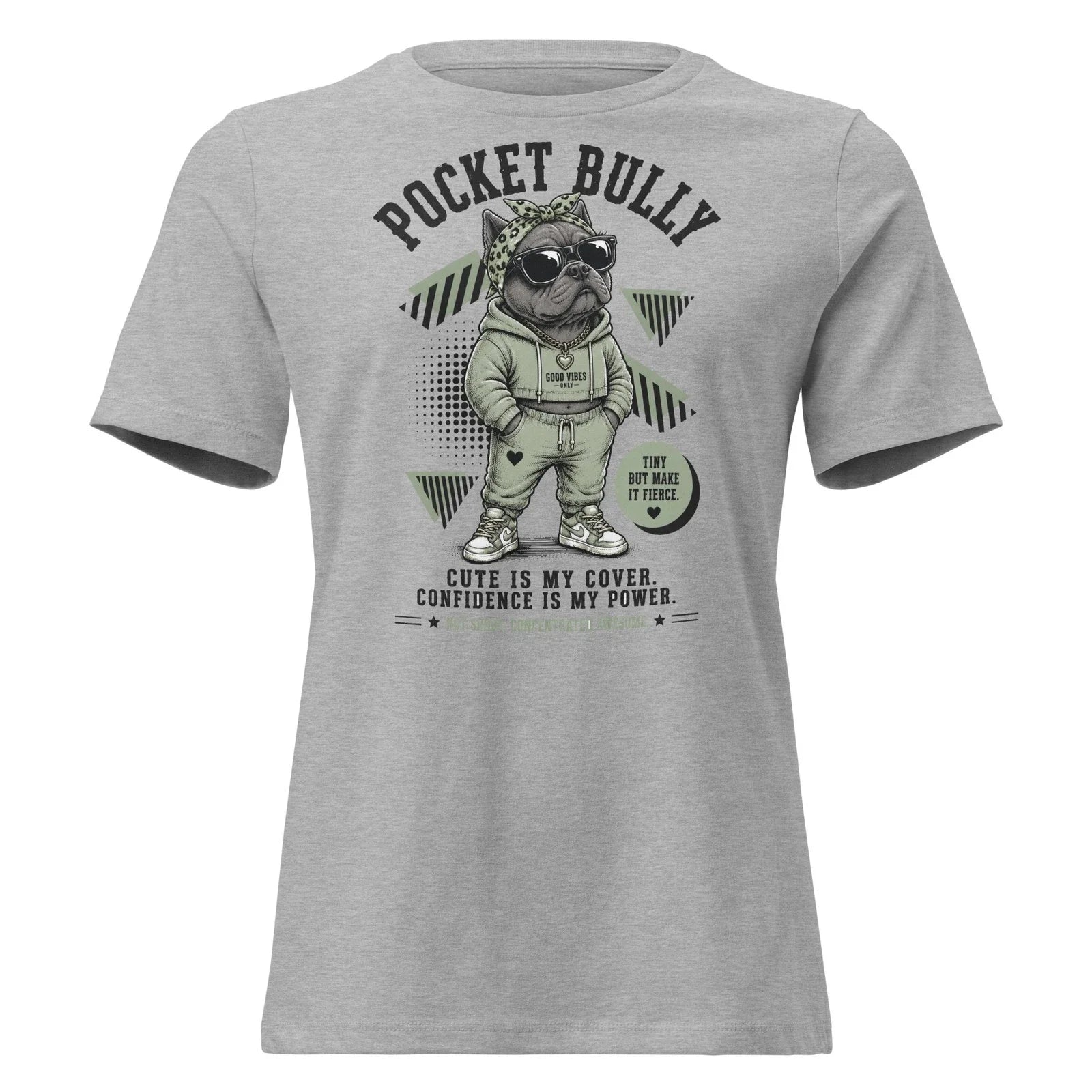 Cute Pocket Bully good vibes T Shirt Funny Dog Mom Gift Women's Tee Unisex T-shirt, Sweatshirt, Hoodie, Long Sleeve Tee - T-Shirt, Sweatshirt, Hoodie
