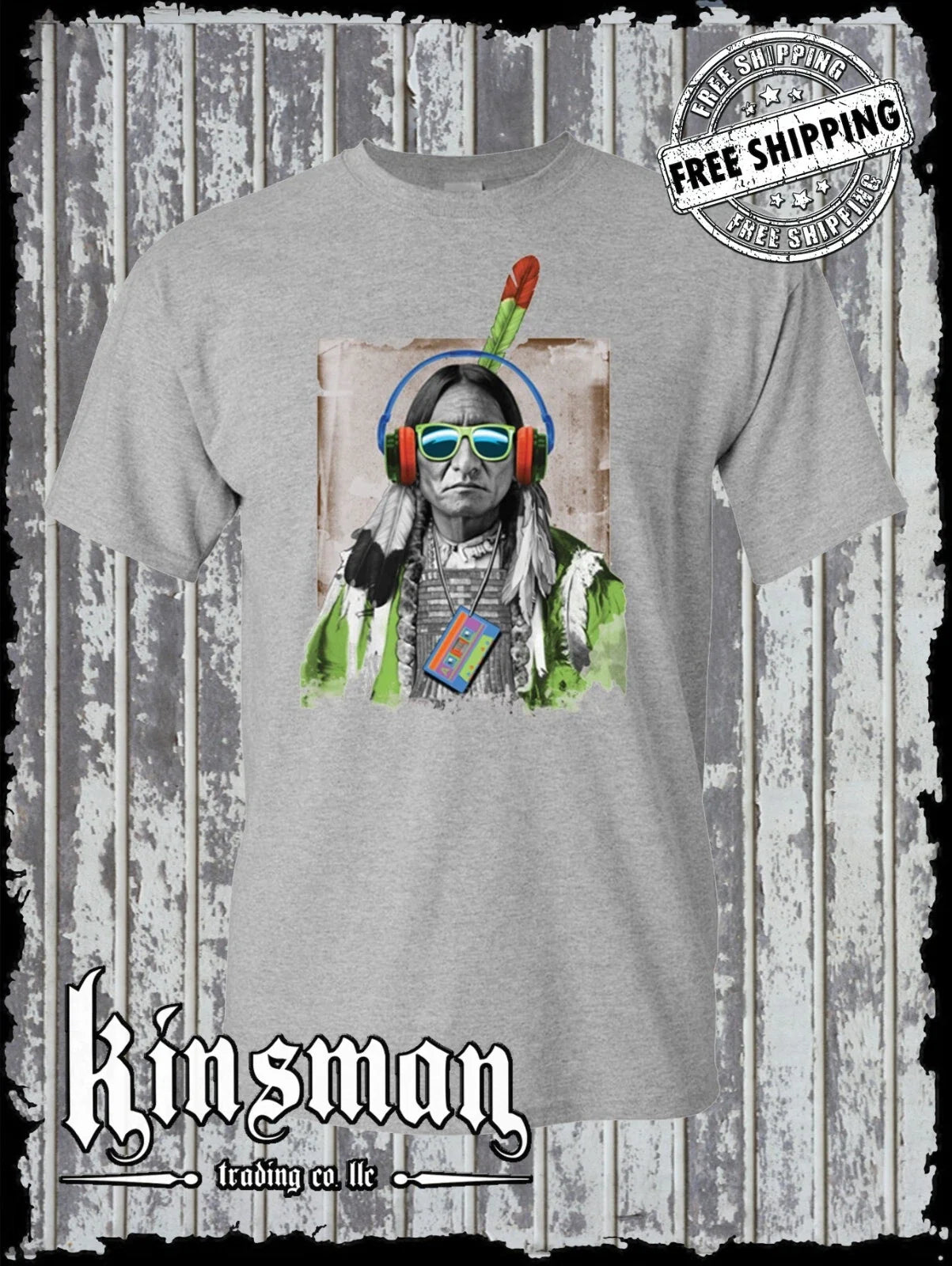 Native American Beats DJ Indian T-Shirt / Headphones Cassette Tape Unisex T-shirt, Sweatshirt, Hoodie, Long Sleeve Tee - T-Shirt, Sweatshirt, Hoodie