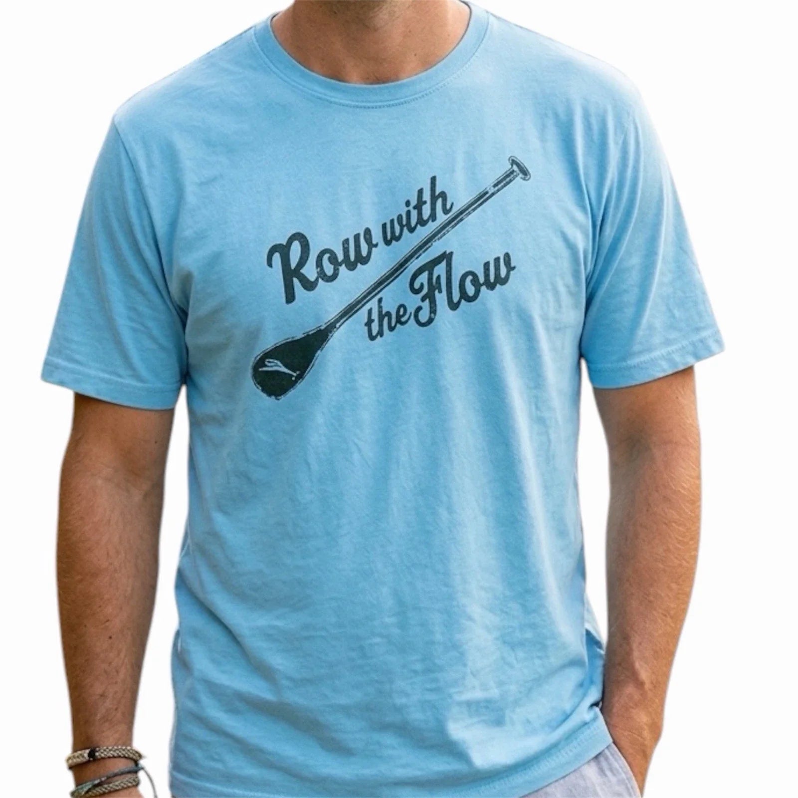 $45 TOMMY BAHAMA Light Blue ROW WITH THE FLOW Relaxed Fit Short Sleeve T-shirt Unisex T-shirt, Sweatshirt, Hoodie, Long Sleeve Tee - T-Shirt, Sweatshirt, Hoodie