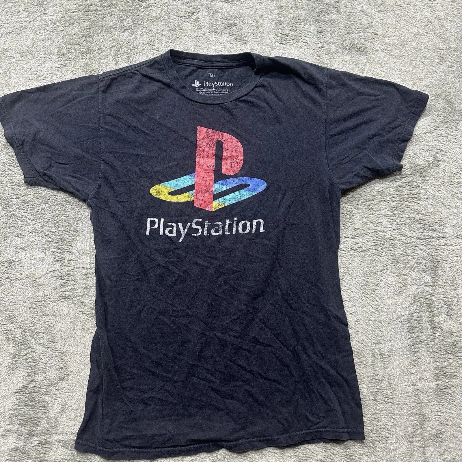 Mens PlayStation Shirt Size Medium Y2K Graphic Tee Unisex T-shirt, Sweatshirt, Hoodie, Long Sleeve Tee - T-Shirt, Sweatshirt, Hoodie