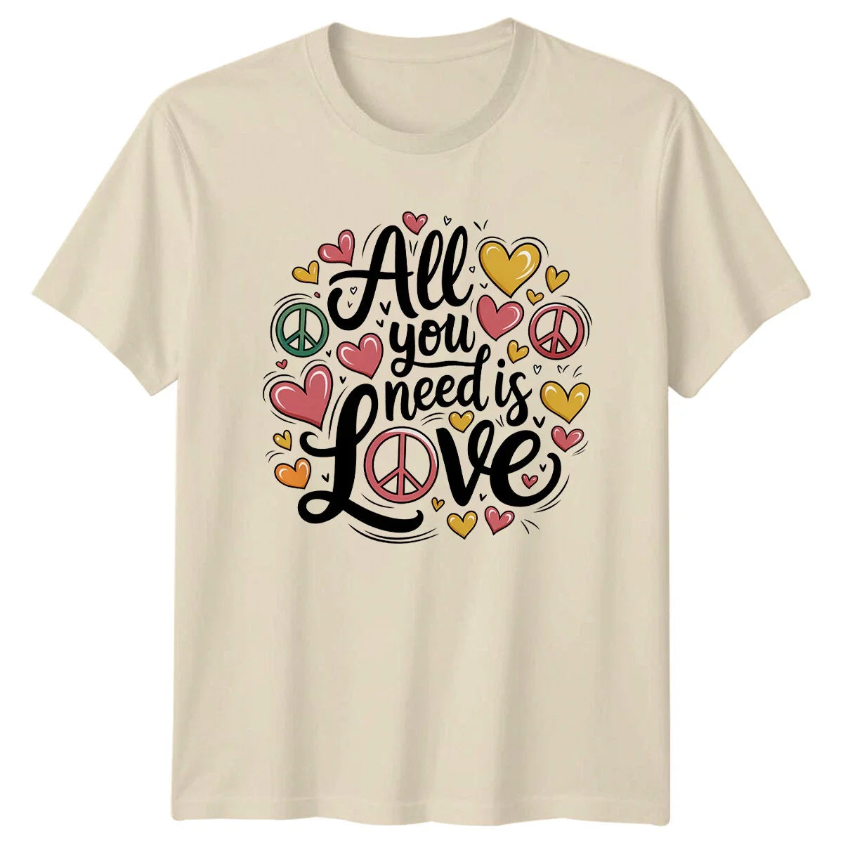All You Need Is Love Hippie Peace Sign Heart Nature T-Shirt Unisex T-shirt, Sweatshirt, Hoodie, Long Sleeve Tee - T-Shirt, Sweatshirt, Hoodie