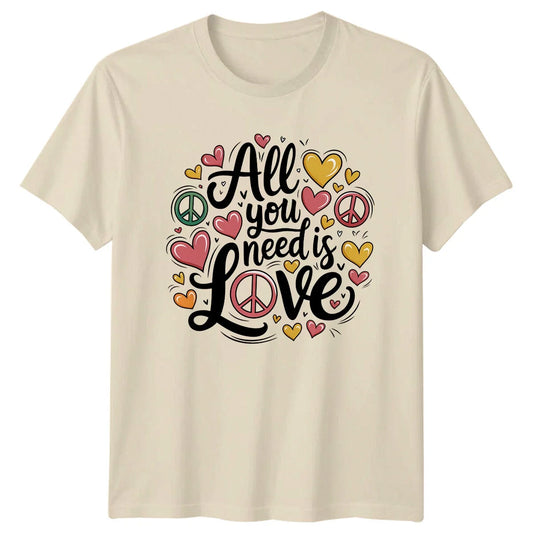 All You Need Is Love Hippie Peace Sign Heart Nature T-Shirt Unisex T-shirt, Sweatshirt, Hoodie, Long Sleeve Tee - T-Shirt, Sweatshirt, Hoodie