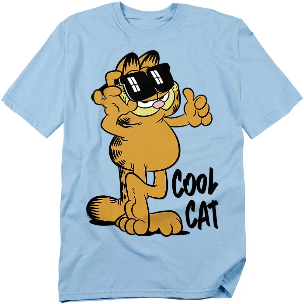 Garfield Cool Cat T-Shirt S-2XL, Light Blue Unisex T-shirt, Sweatshirt, Hoodie, Long Sleeve Tee - T-Shirt, Sweatshirt, Hoodie