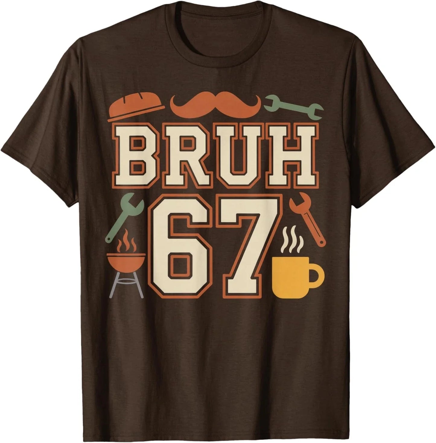 Funny Six Seven Fathers Day 67 Bruh Grilling Coffee Unisex T-Shirt Unisex T-shirt, Sweatshirt, Hoodie, Long Sleeve Tee - T-Shirt, Sweatshirt, Hoodie
