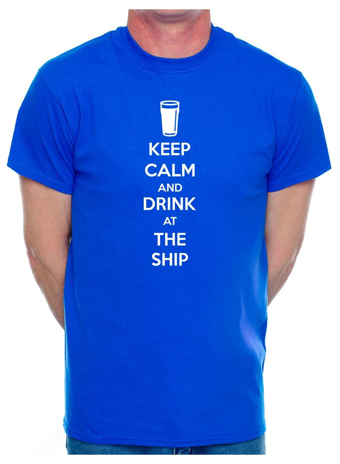 Mens Funny Personalised T Shirt Keep Calm Drink At The Ship Pub Fathers Day Gift Unisex T-shirt, Sweatshirt, Hoodie, Long Sleeve Tee - T-Shirt, Sweatshirt, Hoodie