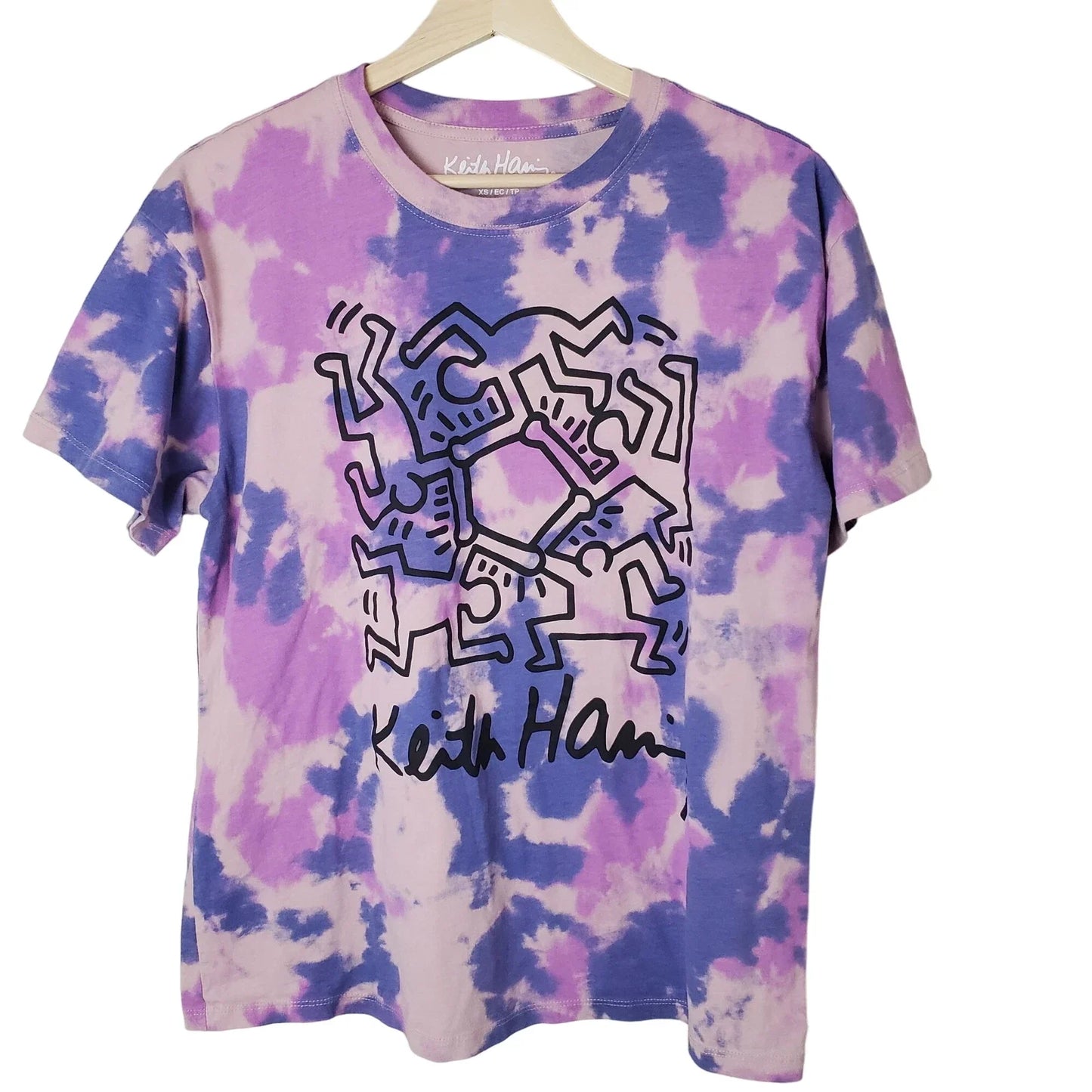 Keith Haring Tshirt Mens XS Purple Pink Tie Dye Streetwear Graphic Popart Punk Unisex T-shirt, Sweatshirt, Hoodie, Long Sleeve Tee - T-Shirt, Sweatshirt, Hoodie