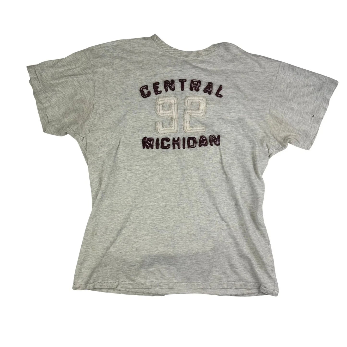 J America Vintage Central Michigan 92 Graphic T-Shirt Gray Thrashed Distressed L Unisex T-shirt, Sweatshirt, Hoodie, Long Sleeve Tee - T-Shirt, Sweatshirt, Hoodie