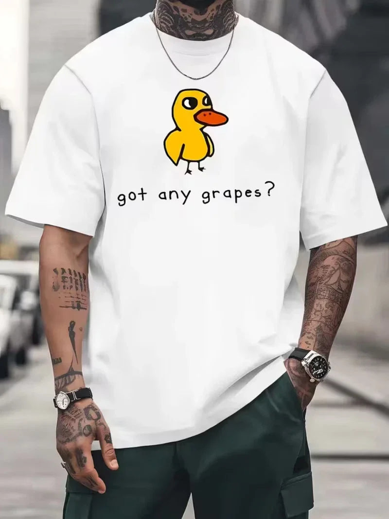 Men's Funny Got Any Grapes Duck Song Meme T-Shirt Graphic Casual Short Sleeve Unisex T-shirt, Sweatshirt, Hoodie, Long Sleeve Tee - T-Shirt, Sweatshirt, Hoodie
