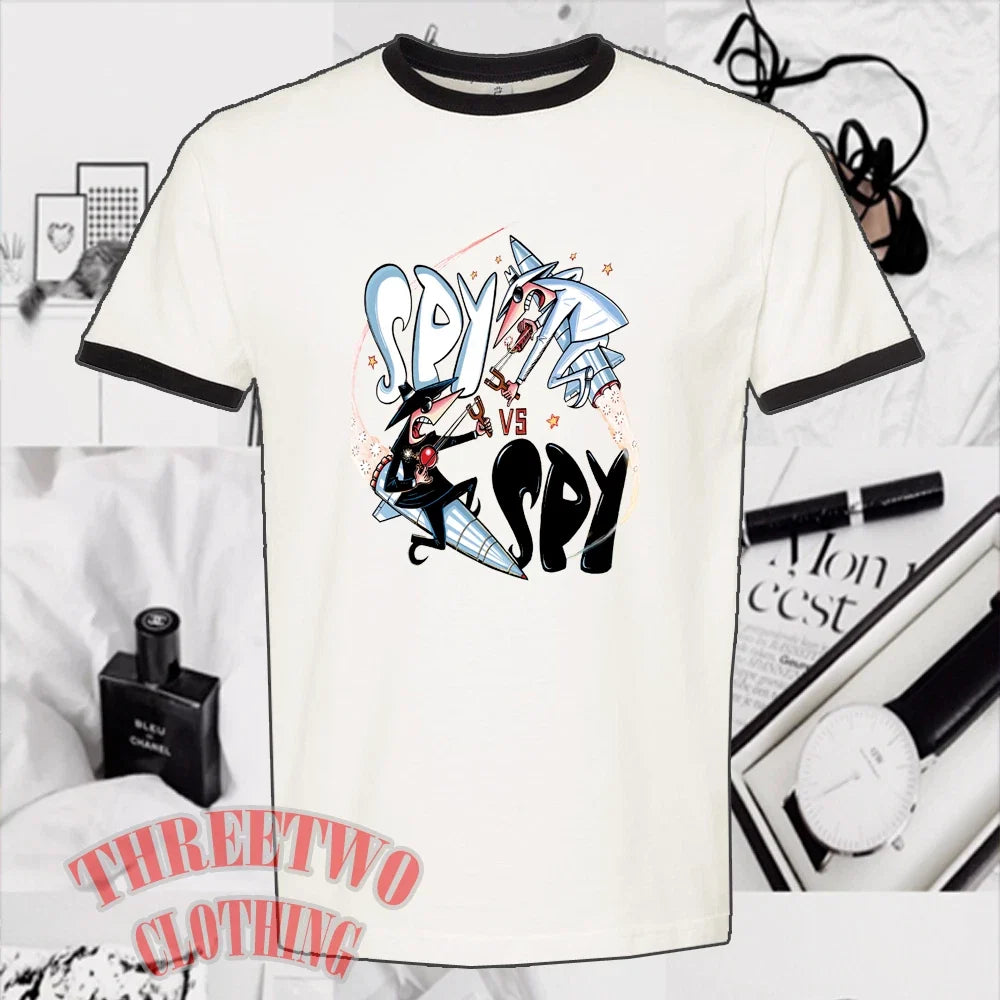 SPY vs SPY Megazine Cartoon TV Show Men's Ringer Black Size S to 3XL Unisex T-shirt, Sweatshirt, Hoodie, Long Sleeve Tee - T-Shirt, Sweatshirt, Hoodie