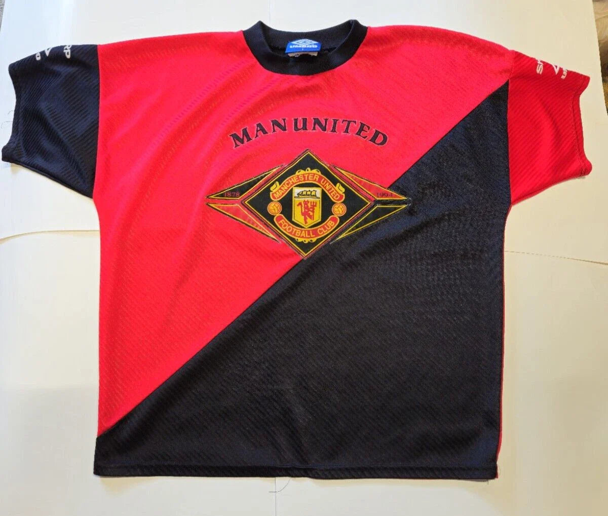 Vintage 90's Manchester United Football Shirt Training Top  Mens Size S Umbro Unisex T-shirt, Sweatshirt, Hoodie, Long Sleeve Tee - T-Shirt, Sweatshirt, Hoodie