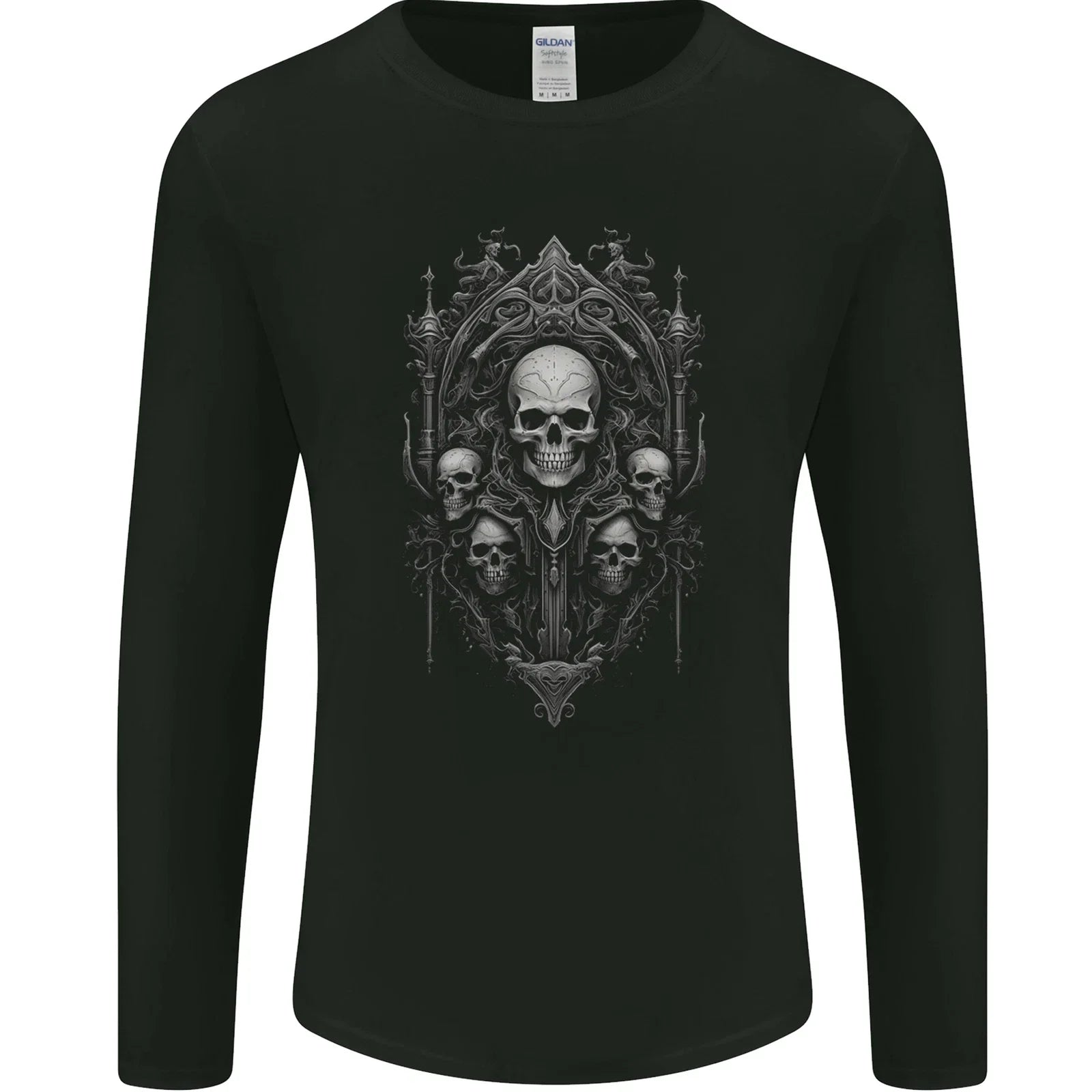 Immortal Skulls Gothic Goth Heavy Metal Rock Mens Long Sleeve T-Shirt Unisex T-shirt, Sweatshirt, Hoodie, Long Sleeve Tee - T-Shirt, Sweatshirt, Hoodie