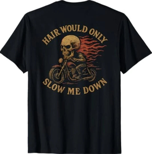 Bald Biker Skull Motorcycle Rider Funny Graphic T-Shirt Unisex T-shirt, Sweatshirt, Hoodie, Long Sleeve Tee - T-Shirt, Sweatshirt, Hoodie